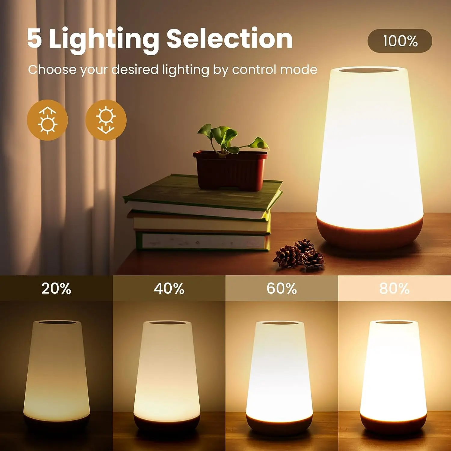 13 Color Changing Night Light RGB Remote Control Touch Dimmable Lamp Portable Table Bedside Lamps USB Rechargeable Night Lamp - Image 3