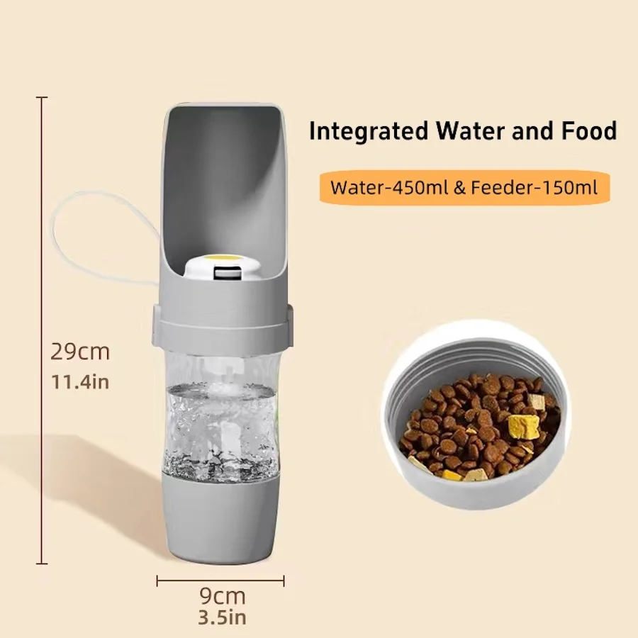 Portable Dog Cat Water Bottle with Storage Food and Water Container for Puppy Pets dogs Feeder Bowl Outdoor Travel Pet supplies - Image 2