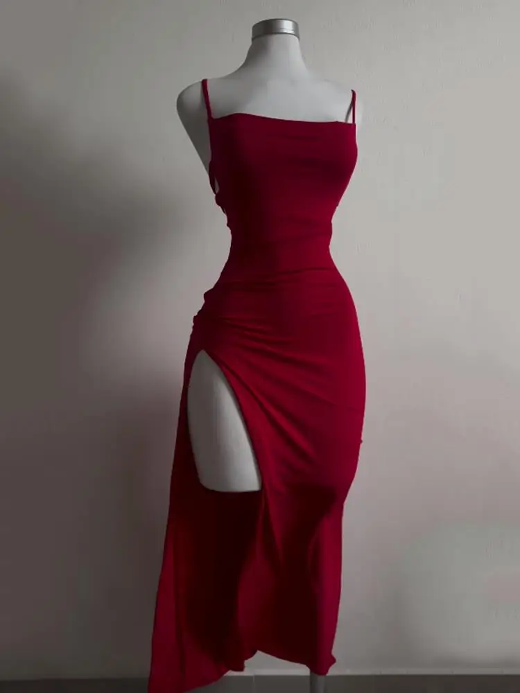 2026 explosive new dress summer high sensibility halter strap Spice Girl bag hip dress - Image 2