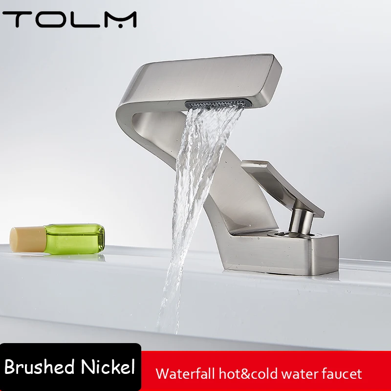 Luxury Modern TOLM Brass Black Gold Basin Faucet Bathroom Sink Faucets Hot Cold Water Mixer Crane Deck Mounted Single Handle Hole Bath Kitchen - Image 18