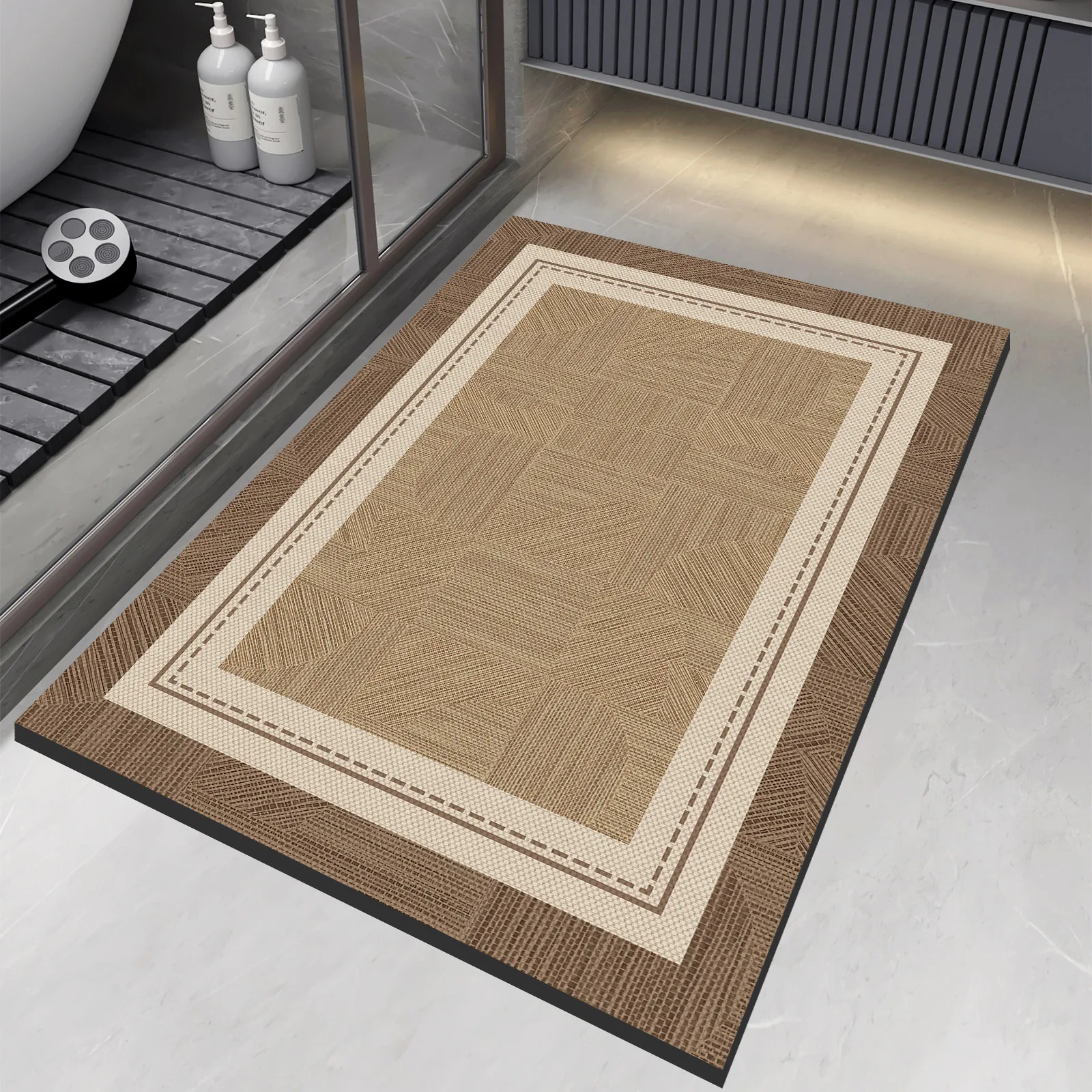 Luxury Vintage Diatomite Bath Mat Bathroom Carpet Super Absorbent Shower Foot Mats Non Slip Quick Dry Toilet Room Rugs Doormat - Image 8