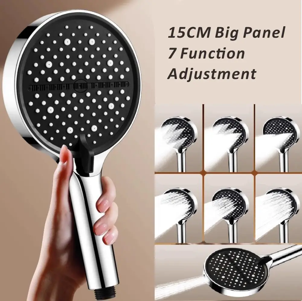 New 15CM High Pressure Shower Head for Hard Water High Pressure Shower 7 Modes Adjustable Spray with Massage Bathroom - Image 3
