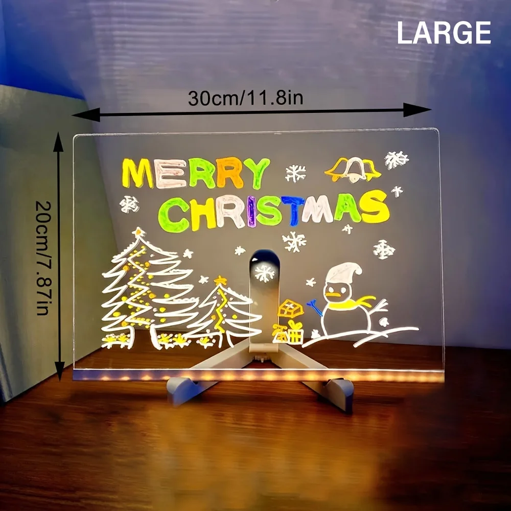 LED Note Board Rechargeable RGB Night Light 7 Pens DIY Acrylic Message Board Erasable Painting Drawing Board Kids Birthday Gifts - Image 8