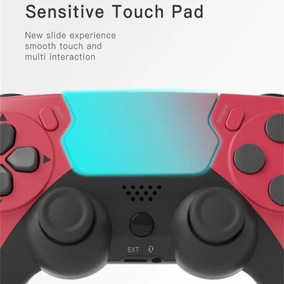 GAMINJA P48 Wireless Gamepad with Six Axis Gyroscope Game Controller For PS4 PS3 Console Wins 7 8 10 Dual Vibration PC Joystick - Image 4