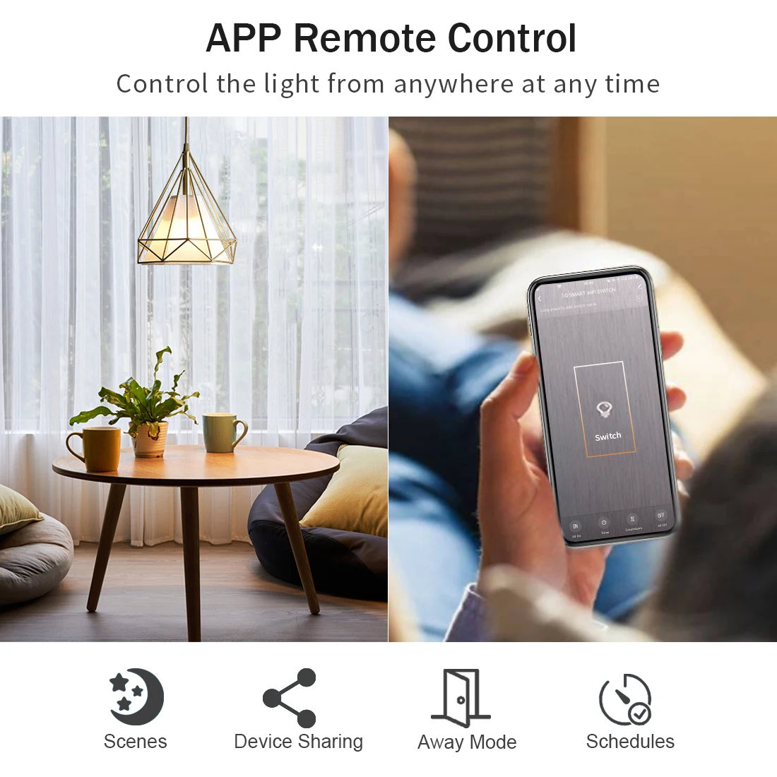 Tuya WiFi US Smart Light Switch Wall Touch Switch Neutral wire/No Neutral wire Required 120 Type Work with Alexa, Google Home - Image 2