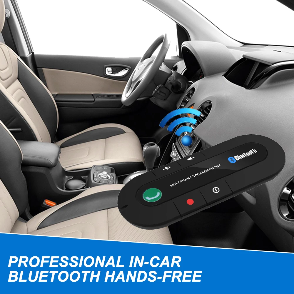 Bluetooth Speaker Handsfree Car Kit Sun Visor Clip Wireless Audio Receiver Speakerphone Wireless Stereo MP3 Music Player - Image 3