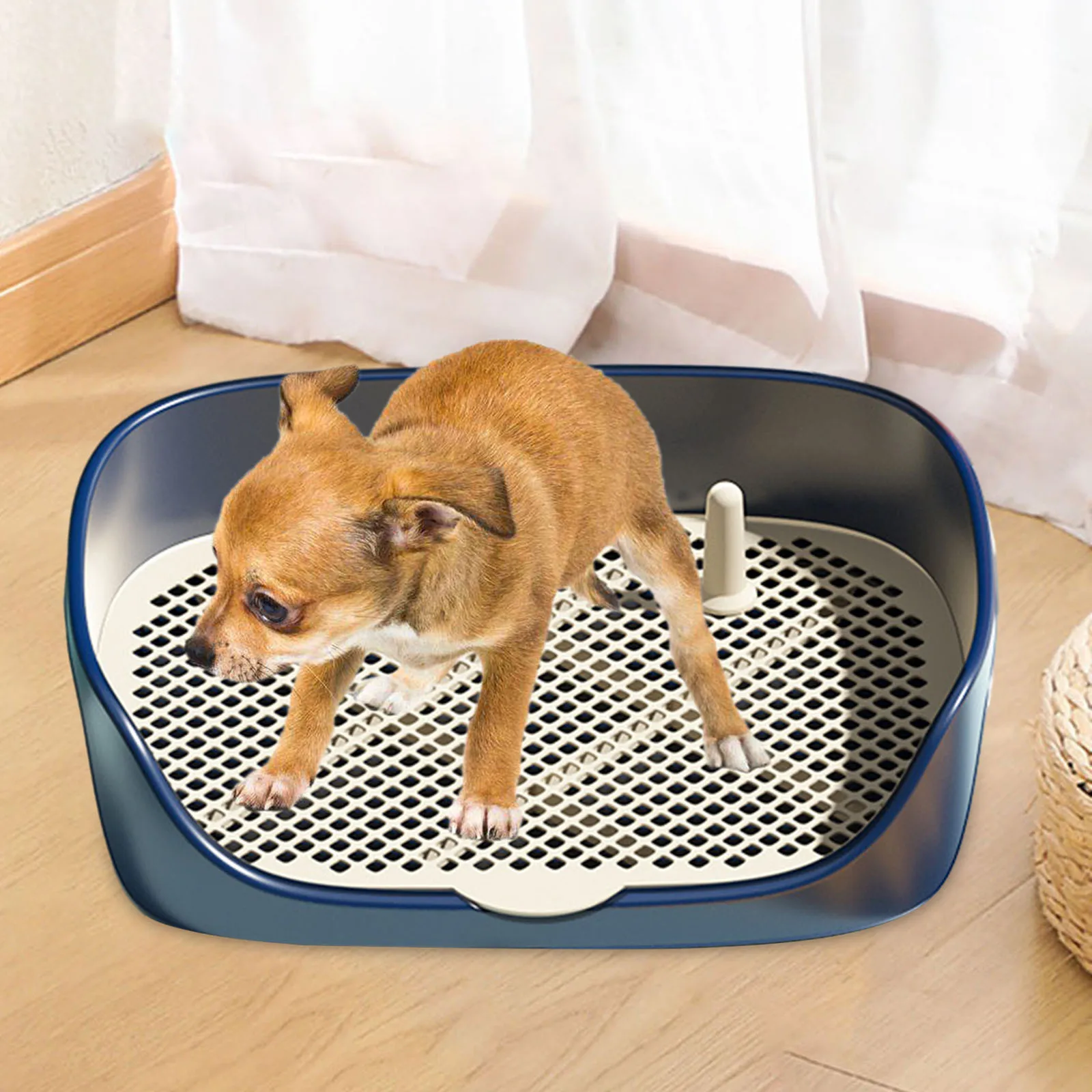 Pet Dog Toilet for Cat Portable Indoor Outdoor with Protection Wall Training Pad Holder Lavatory Basin Litter Box Trainer Corne