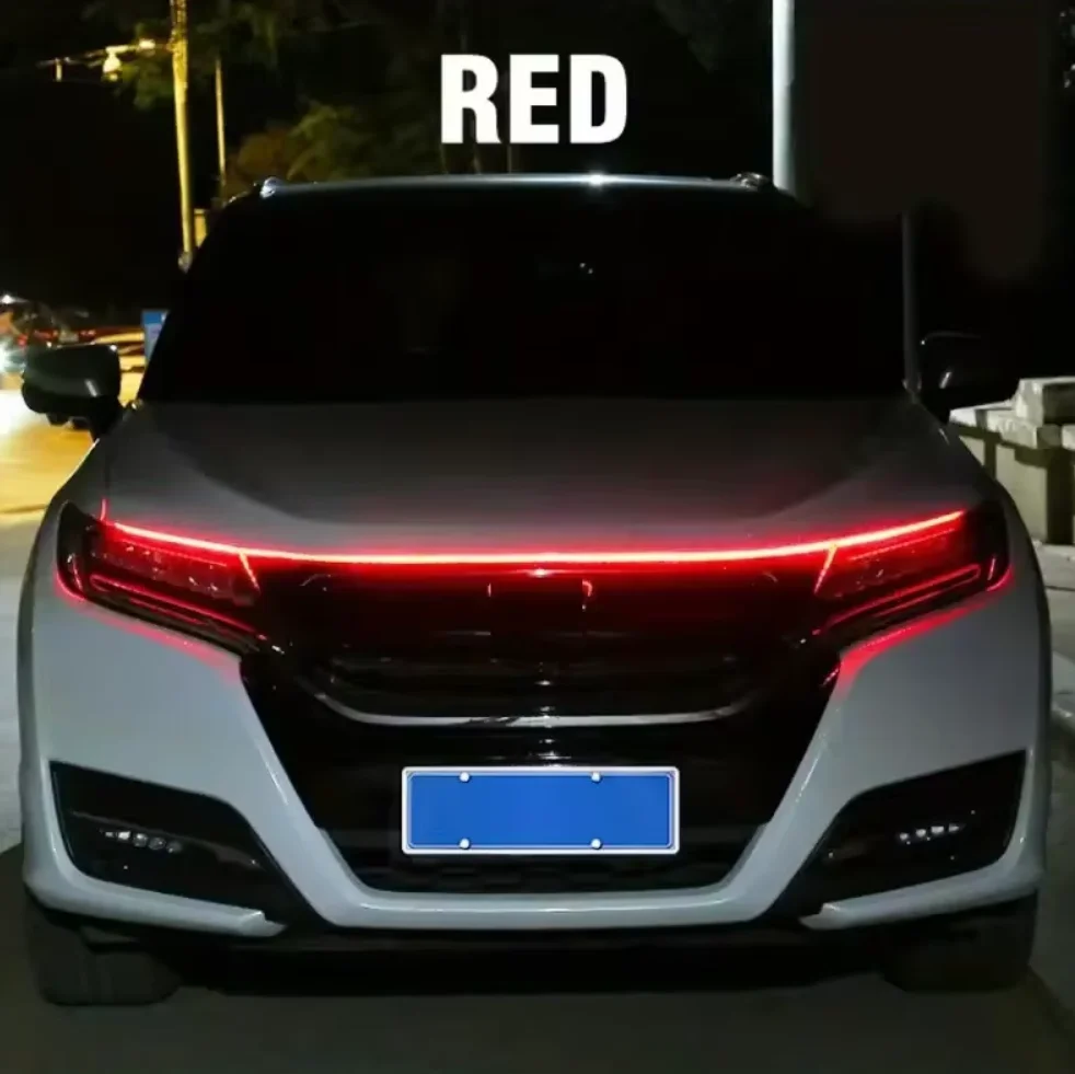 1pc Dynamic meteor Led Car Hood Lights Strip Universal Engine Hood Guide Decorative Light Bar Auto Headlights Car Running Light - Image 8