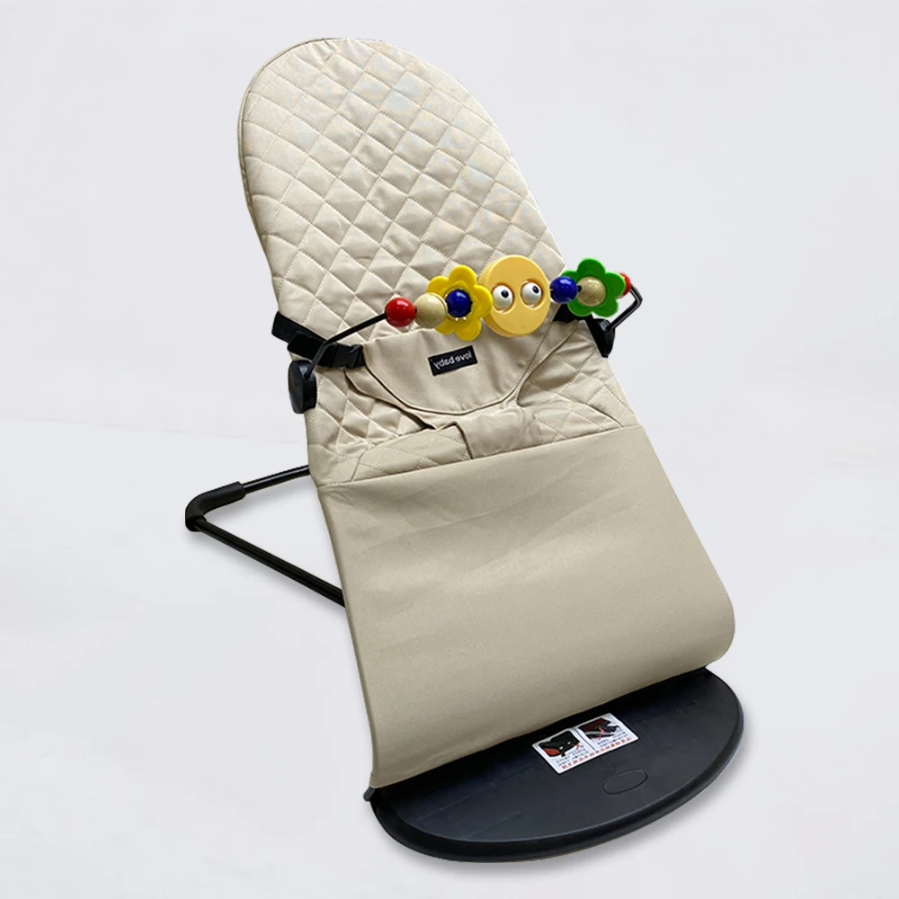AnGku Baby Rocking Chair Foldable Baby Swing Chair for 0-12 Months Three-speed Height Adjustment Baby Bouncer with Toys - Image 7