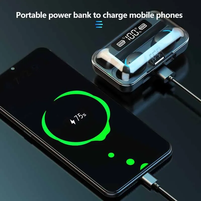 F9 Wireless Bluetooth Headphones Tws Game Earbuds Earphones Digital Display Heaset Large Capacity Charging Case - Image 3