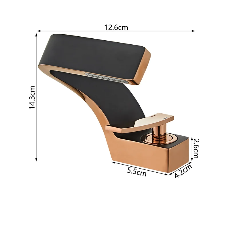 Luxury Modern TOLM Brass Black Gold Basin Faucet Bathroom Sink Faucets Hot Cold Water Mixer Crane Deck Mounted Single Handle Hole Bath Kitchen - Image 6
