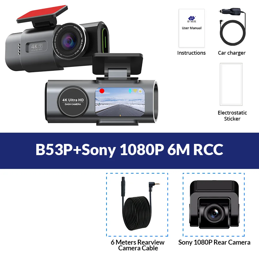 Dash Cam 4K UHD Recording Car Camera DVR Night Vision Video Recorder Built-In Wi-Fi Support GPS 24H Parking - Image 9