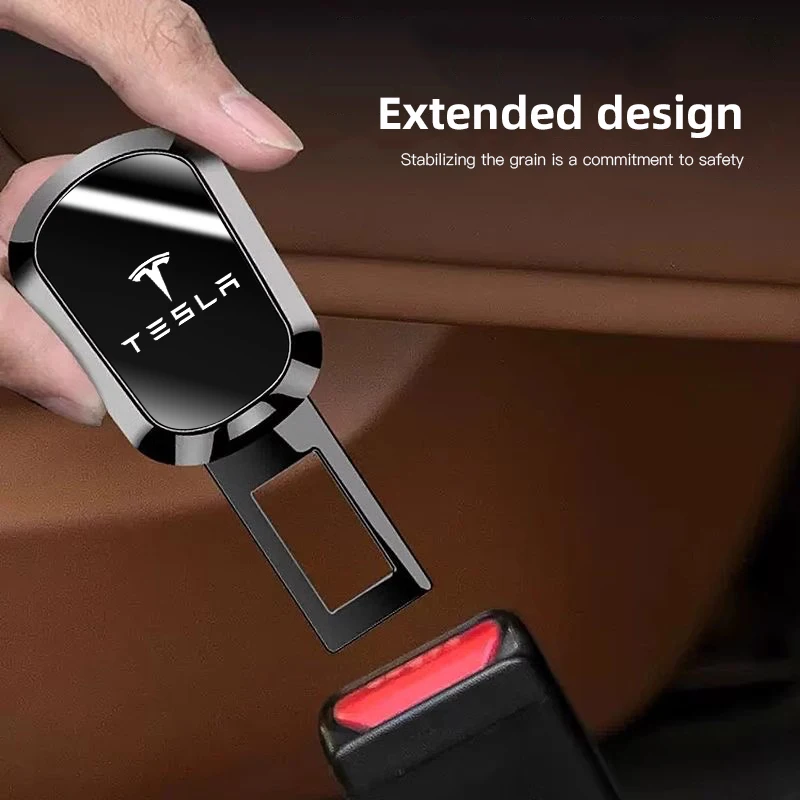 Car Seat Belt Extend Alloy Fastener Safety Strap Buckle Extender For Tesla Model 3 Model S Model X Model Y Cybertruck Roadster - Image 5