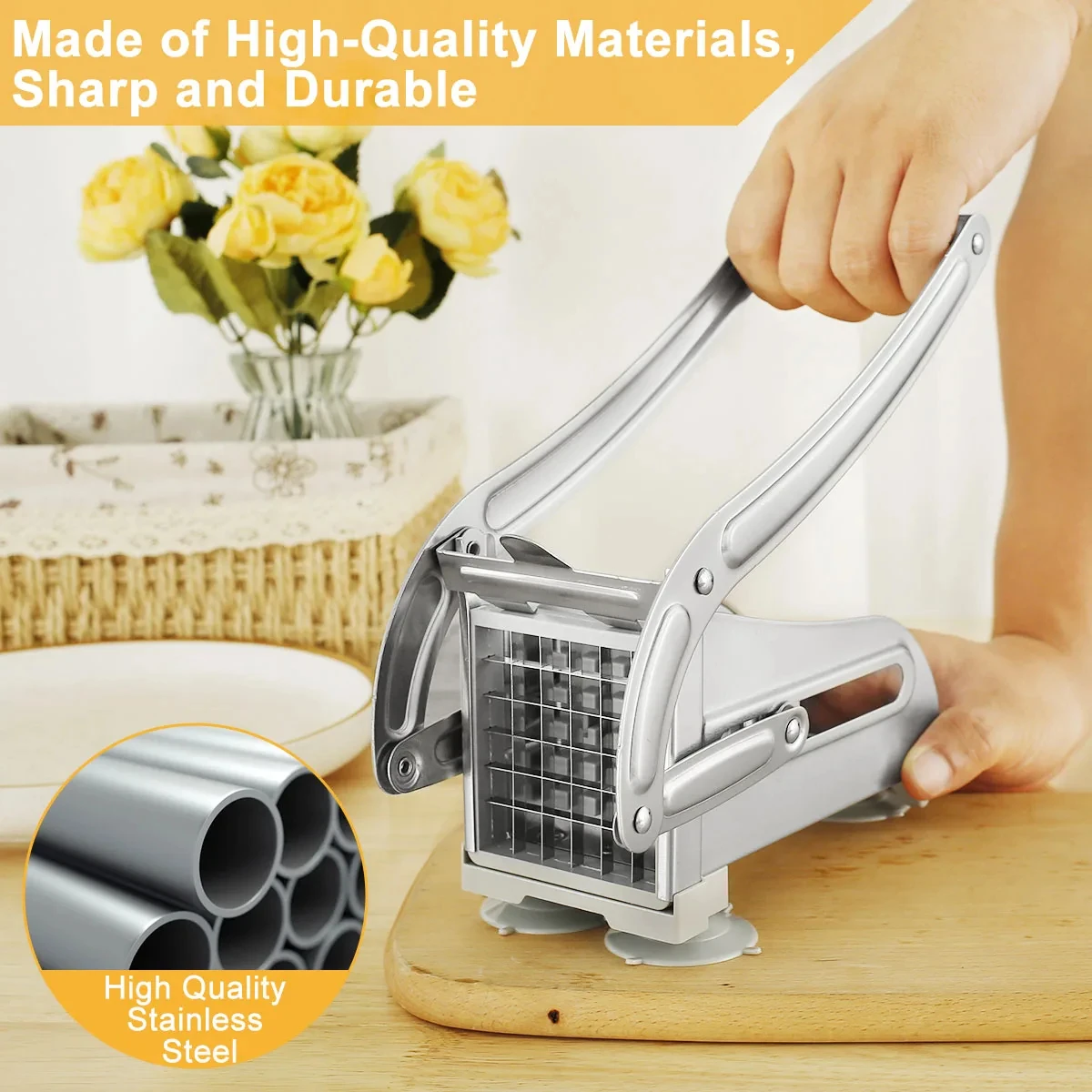 1pc Stainless Steel Manual Potato Cutter French Fries Slicer Potato Chips Maker Meat Chopper Dicer Cutting Machine Tools - Image 4