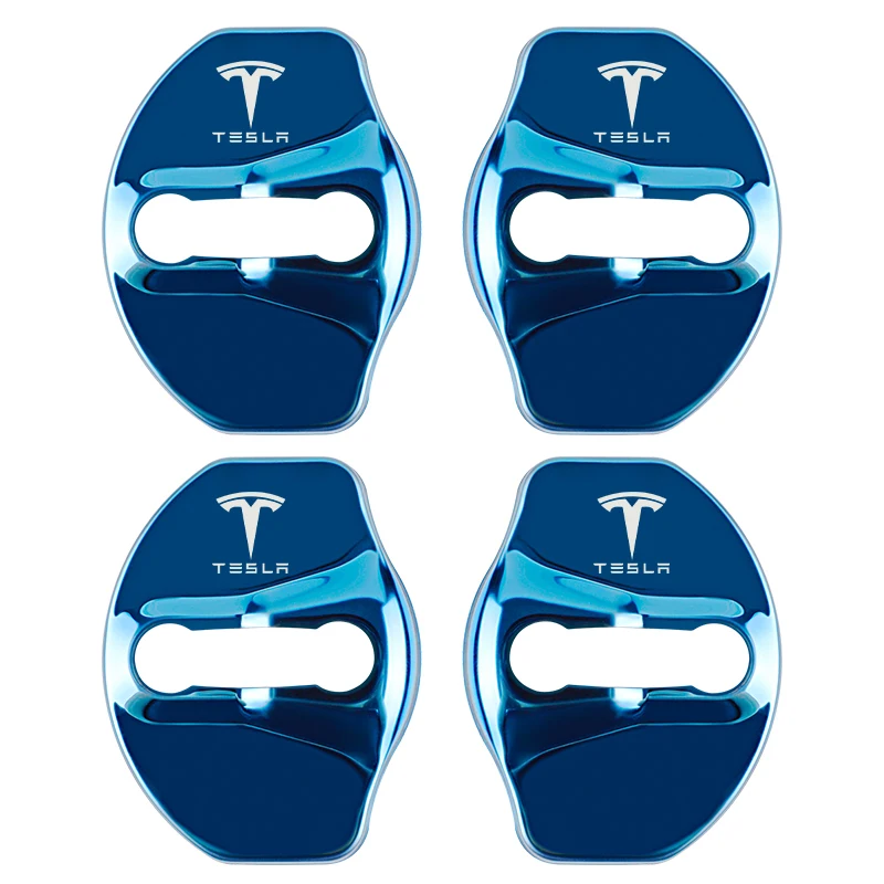 4pcs Metal Car door lock cover Protection Stickers For Tesla model 3 model X Y Auto Accessories - Image 9