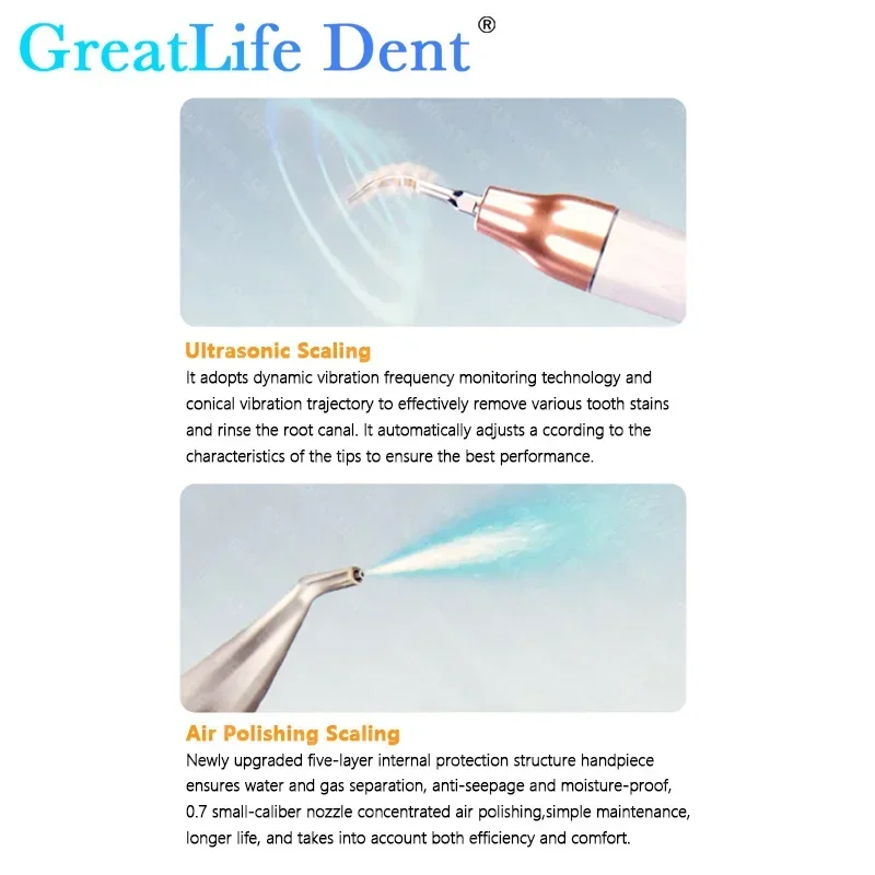 GreatLife Dental Ultrasonic Scaler Machine & Air Polishing 2-in-1 Sandblesting Machine for Periodontal Therapy Teeth Whitening - Image 6