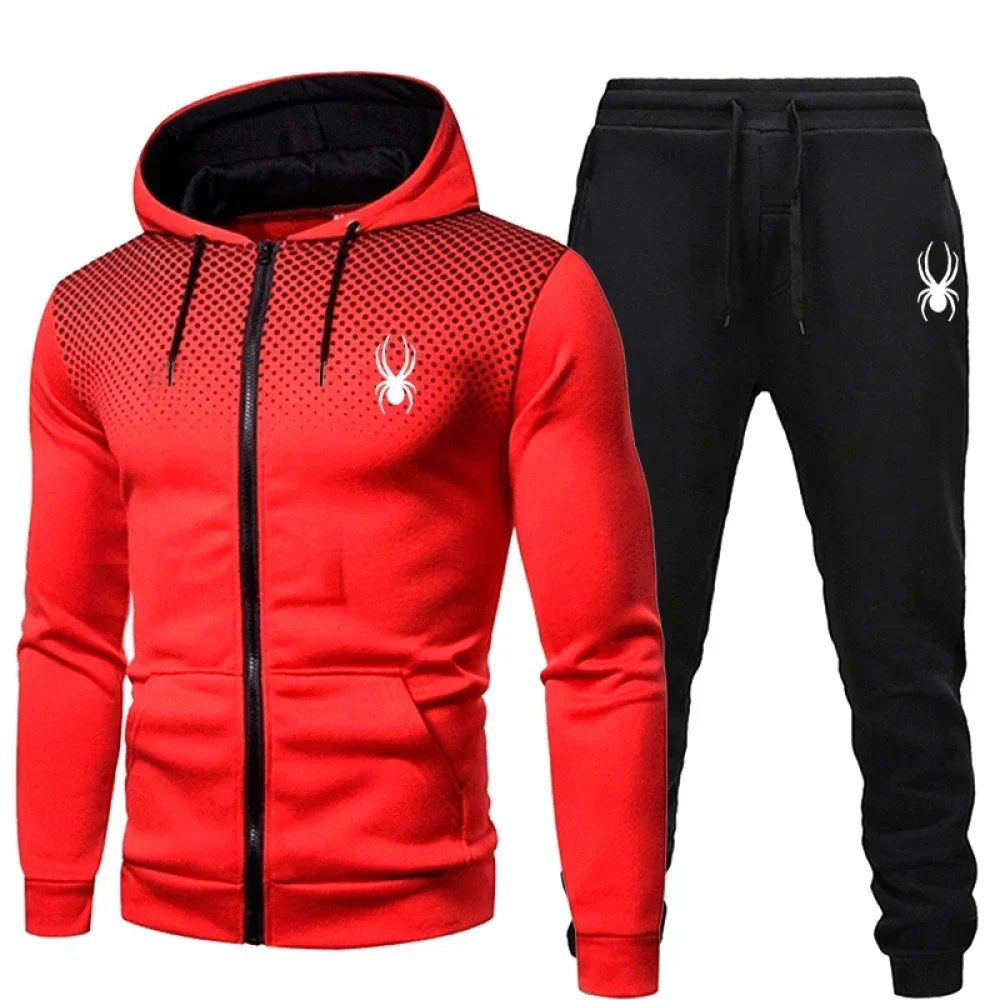 2026 popular two-piece men's sportswear jogging suit sportswear hooded sweatshirt zipper sweatshirt autumn and winter clothing - Image 4