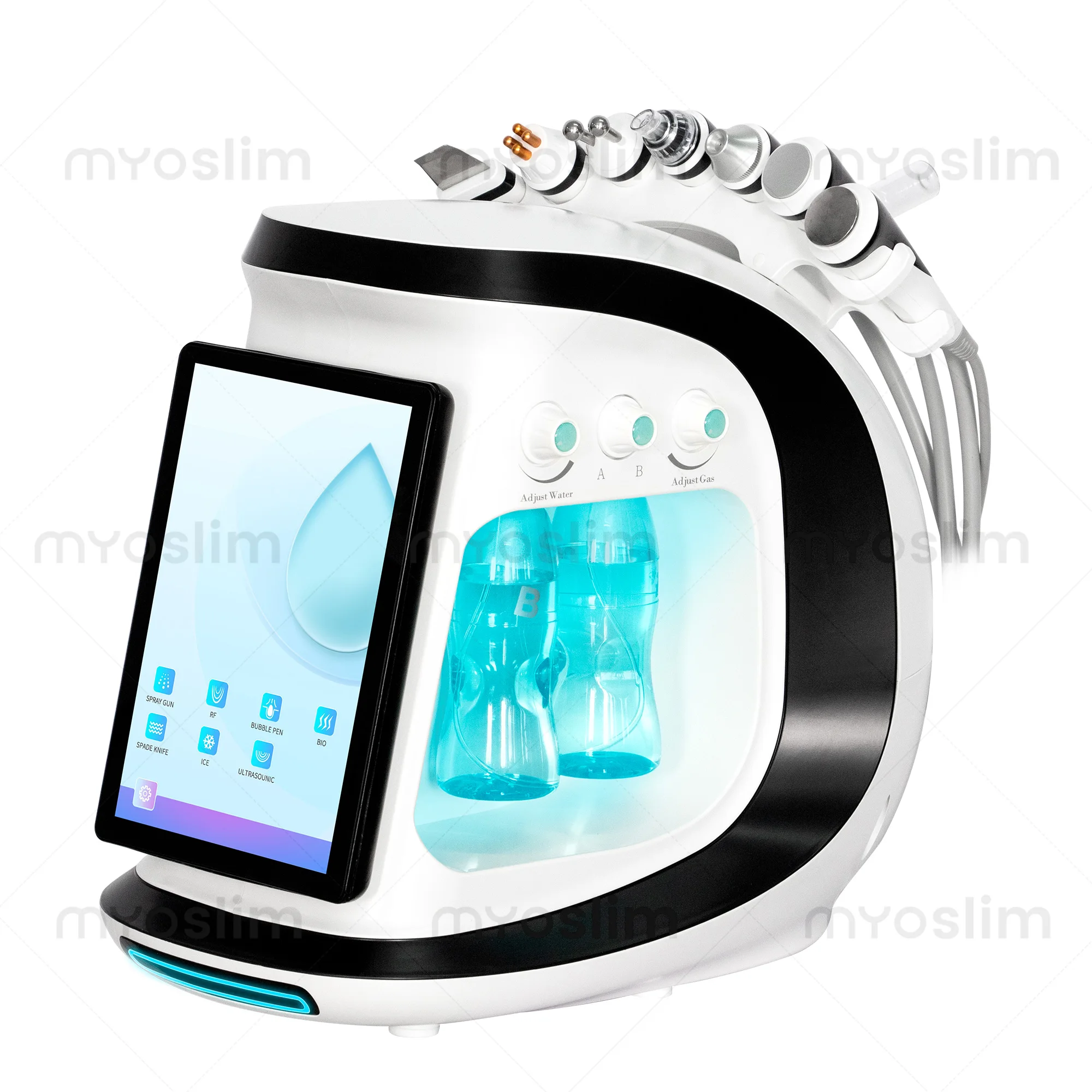 New 7 In 1 Smart Ice Blue Hydra oxyge Dermabrasion Facial Mahcine Skin Cleaning Skin Analyzer Dermabrasion Facial Aquafacial - Image 6