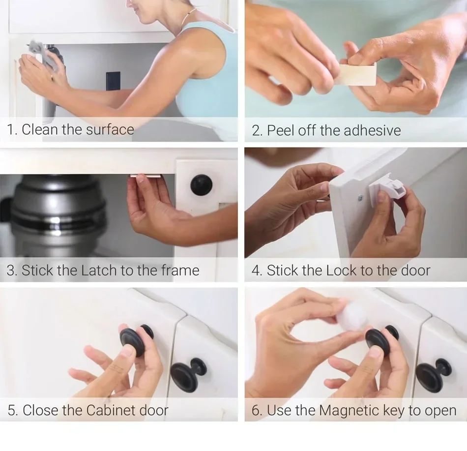 Magnetic Child Lock Children Protection Baby Safety Lock Drawer Latch Cabinet Door Lock Limiter Children Security Locks - Image 4