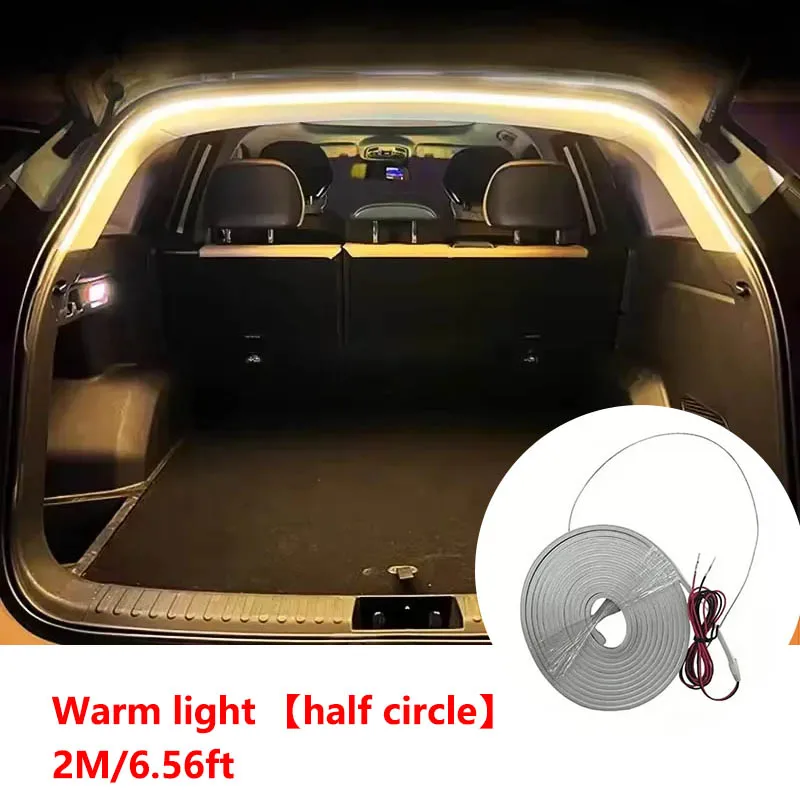 Car high brightness trunk lighting ambient light interior decoration LED wiring free automatic sensing tailgate light strip - Image 9