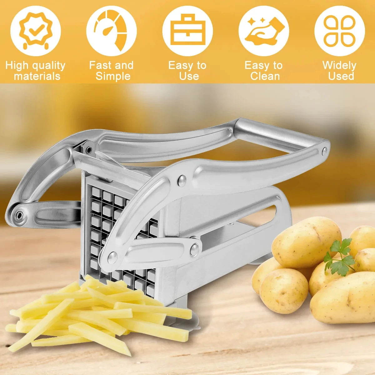 1pc Stainless Steel Manual Potato Cutter French Fries Slicer Potato Chips Maker Meat Chopper Dicer Cutting Machine Tools - Image 2
