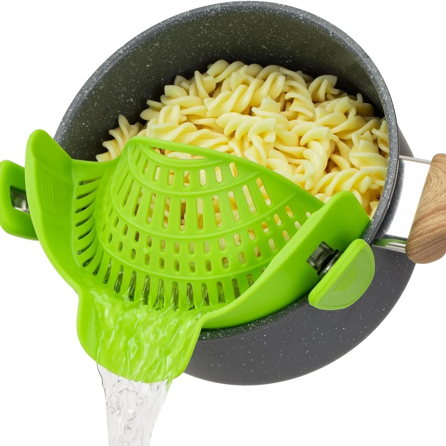 Heat-Resistant Silicone Clip-On Strainer Collapsible Drain Colander for Pots Pans Pasta Veggies Fruits Kitchen Tool - Image 10