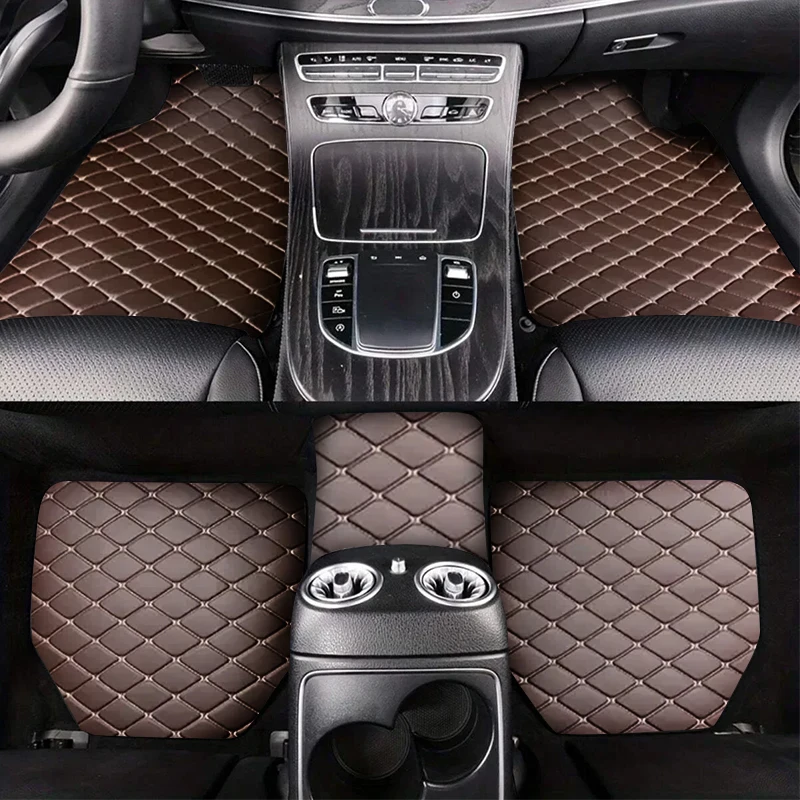 Universal 5Pcs Car Floor Mats PU Leather Waterproof Dust-Proof Auto Foot Pad Protector pads Fashion Car Foot Pad - Image 9