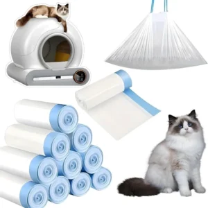 Tonepie Self-Cleaning Cat Litter Box Poop Bags Drawstring Closure for Tonepie Cat Toilet Pet Supplies Only 10 Rolls Garbage Bags