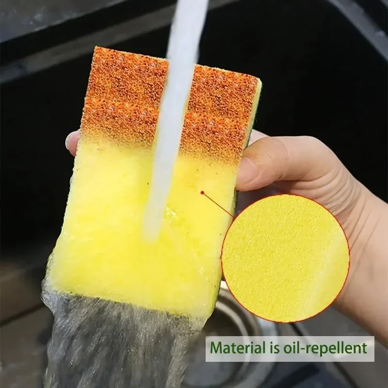 100/1Pcs Kitchen Dishwashing Sponge Soft Absorbent Clean Rub Pot Rust Scouring Pad Removing Kits Household Cleaning Brush Sponge - Image 3