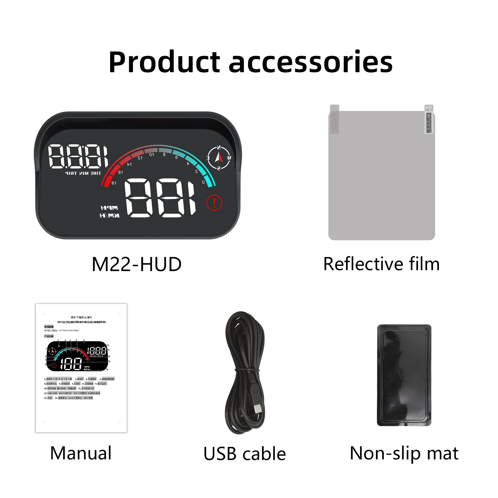 M22 Car HUD Head Up Display Universal Digital GPS Speedometer HD LCD Projection On Glass Windshield Projector for All Cars - Image 5
