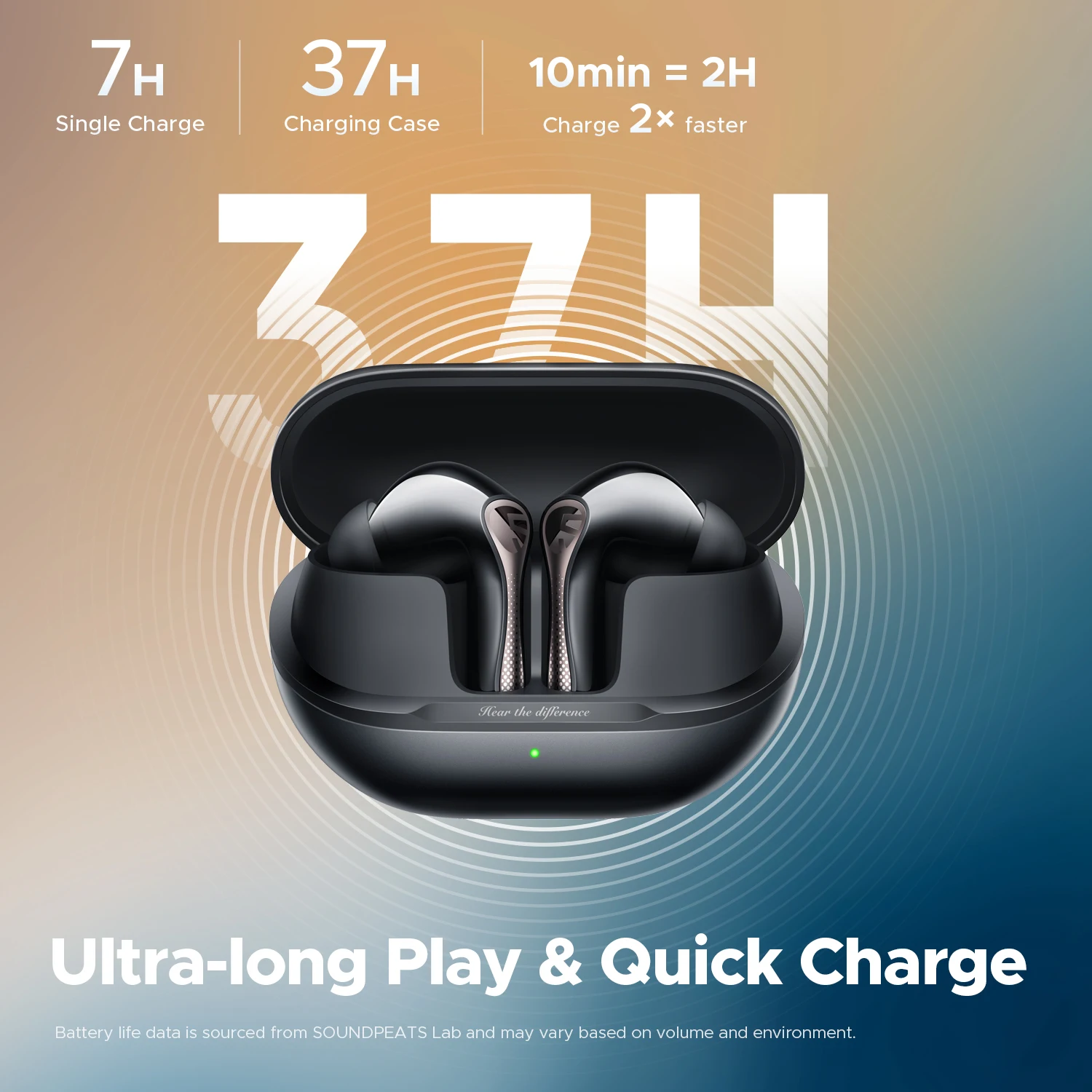 SOUNDPEATS Air5 Pro Wireless Earphones 55 dB Adaptive Hybrid ANC Bluetooth 5.4 Earbuds, Hi-Res LDAC aptX Loseless,6 Mics AI ENC - Image 5