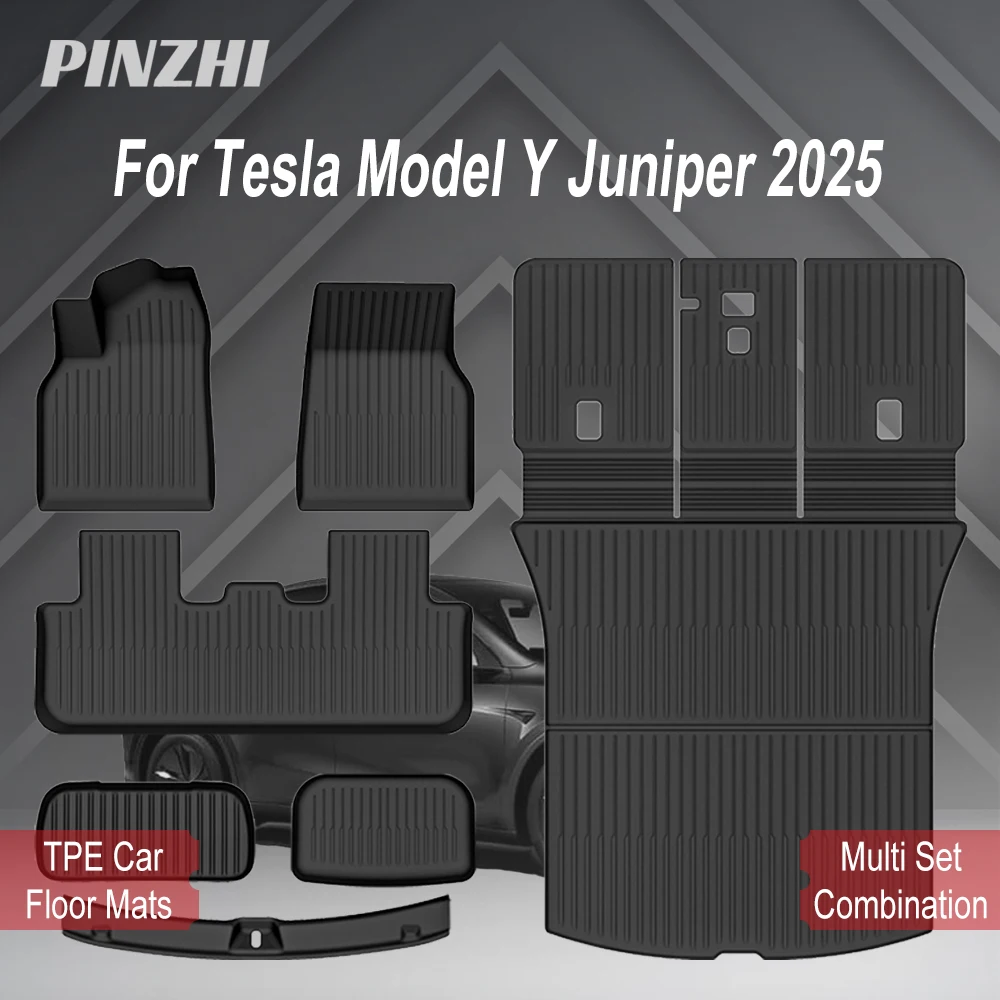 Tesla New Model Y Juniper 2025+ TPE Floor Mats Waterproof Luggage Mat Wear-resistant Foot Pads ModelY Trunk Mats Accessories