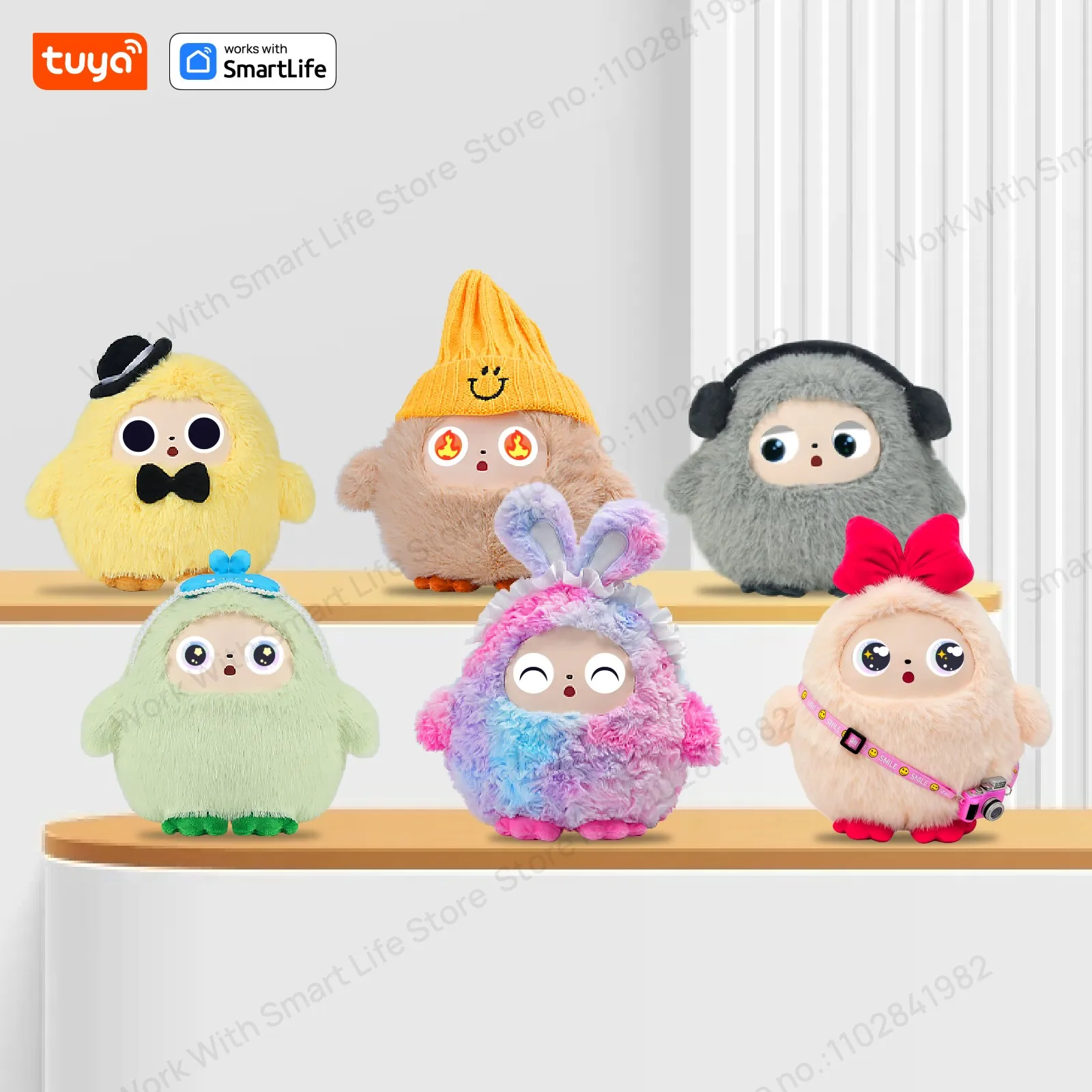 AI Plush Toy W/Smart Voice&LED Eyes,Interactive Companion for Kid/AdultGift-ReadyRechargeable E-Pet open up fun life W/Tuya App - Image 3