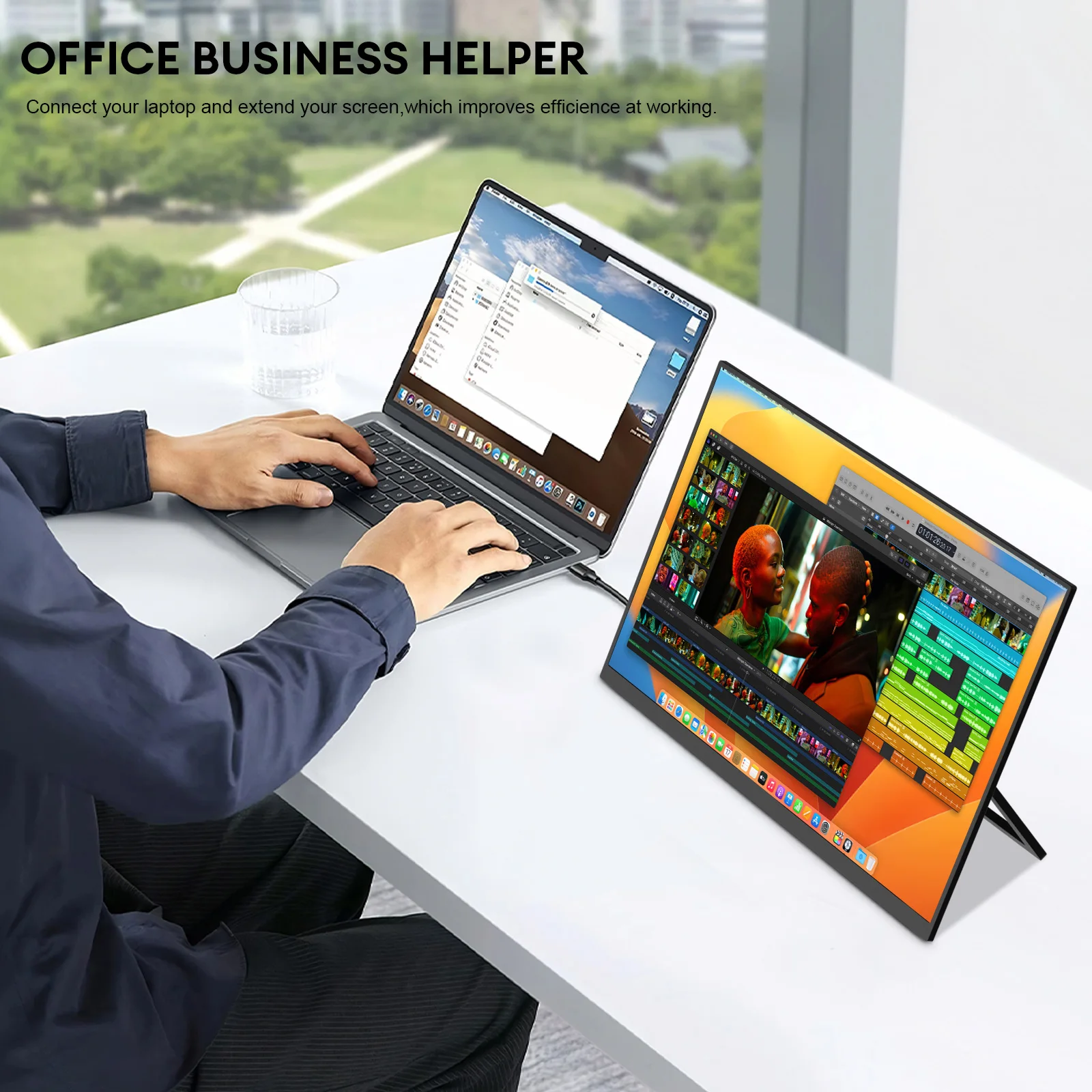 ZEUSLAP 18.5inch 1920*1080P 100Hz HDMI Type C Gaming Portable Monitor for Phone,NS, PS5, XBOX, PC, Laptop Extend Screen - Image 5