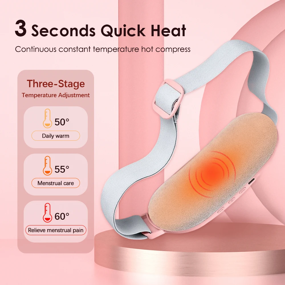 Electric Heating Pad Menstrual Cramp Massager Belt Women Period Care Hot Compress Device Vibration Abdominal Ulter Warmer Belt - Image 5