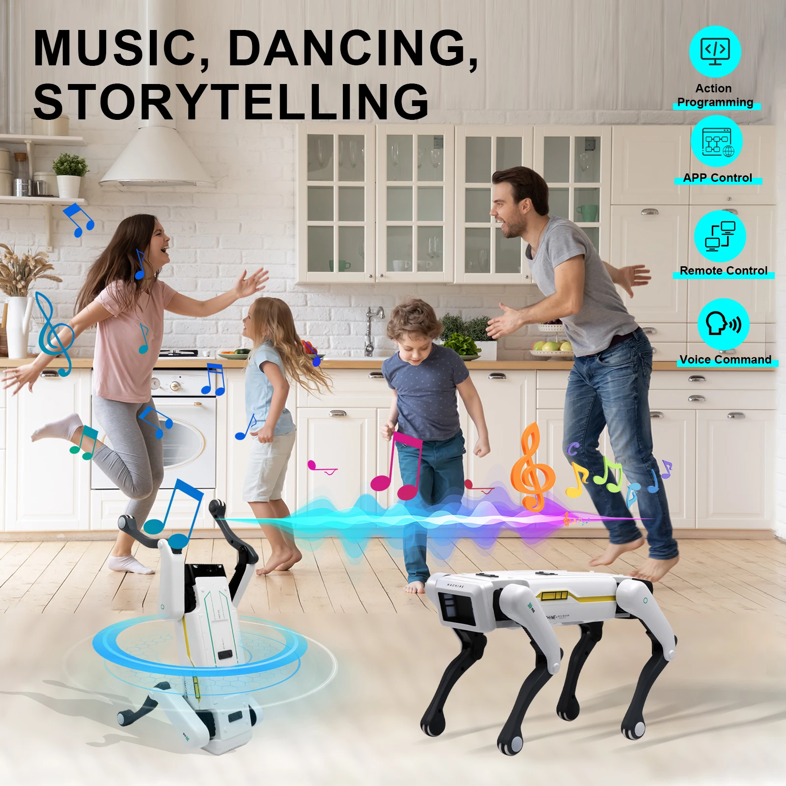 Intelligent AI RC Robot Dog Voice Dialogue APP Remote Control Programming Singing Dancing Machine Dog Kids Toys - Image 5
