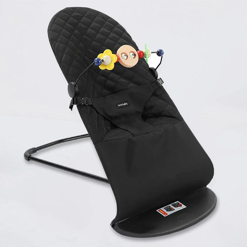 AnGku Baby Rocking Chair Foldable Baby Swing Chair for 0-12 Months Three-speed Height Adjustment Baby Bouncer with Toys - Image 9