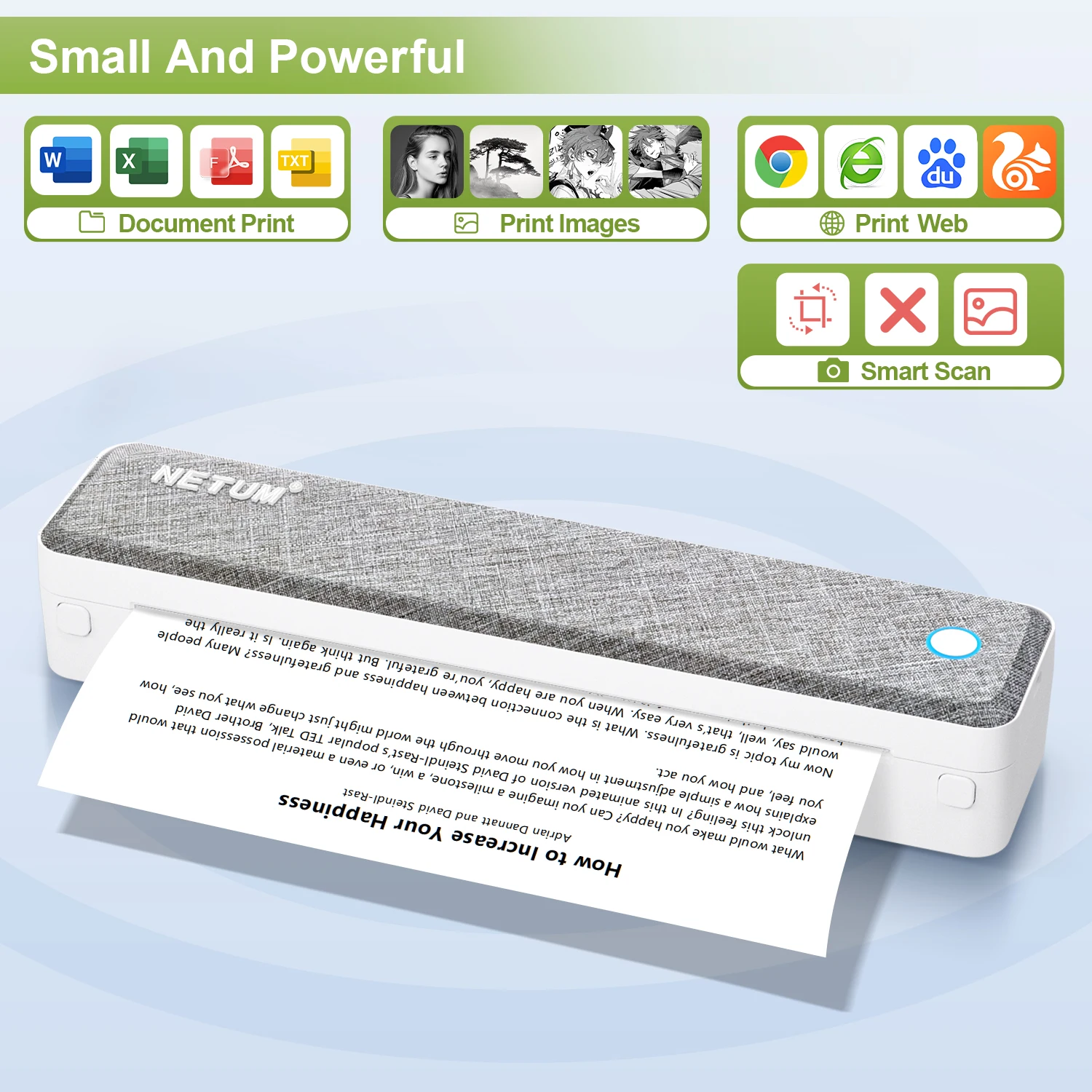 A4 Bluetooth Business Travel Print Anywhere Inkless 203DPI Portable Rechargeable Thermal Printer LT-P10 - Image 3