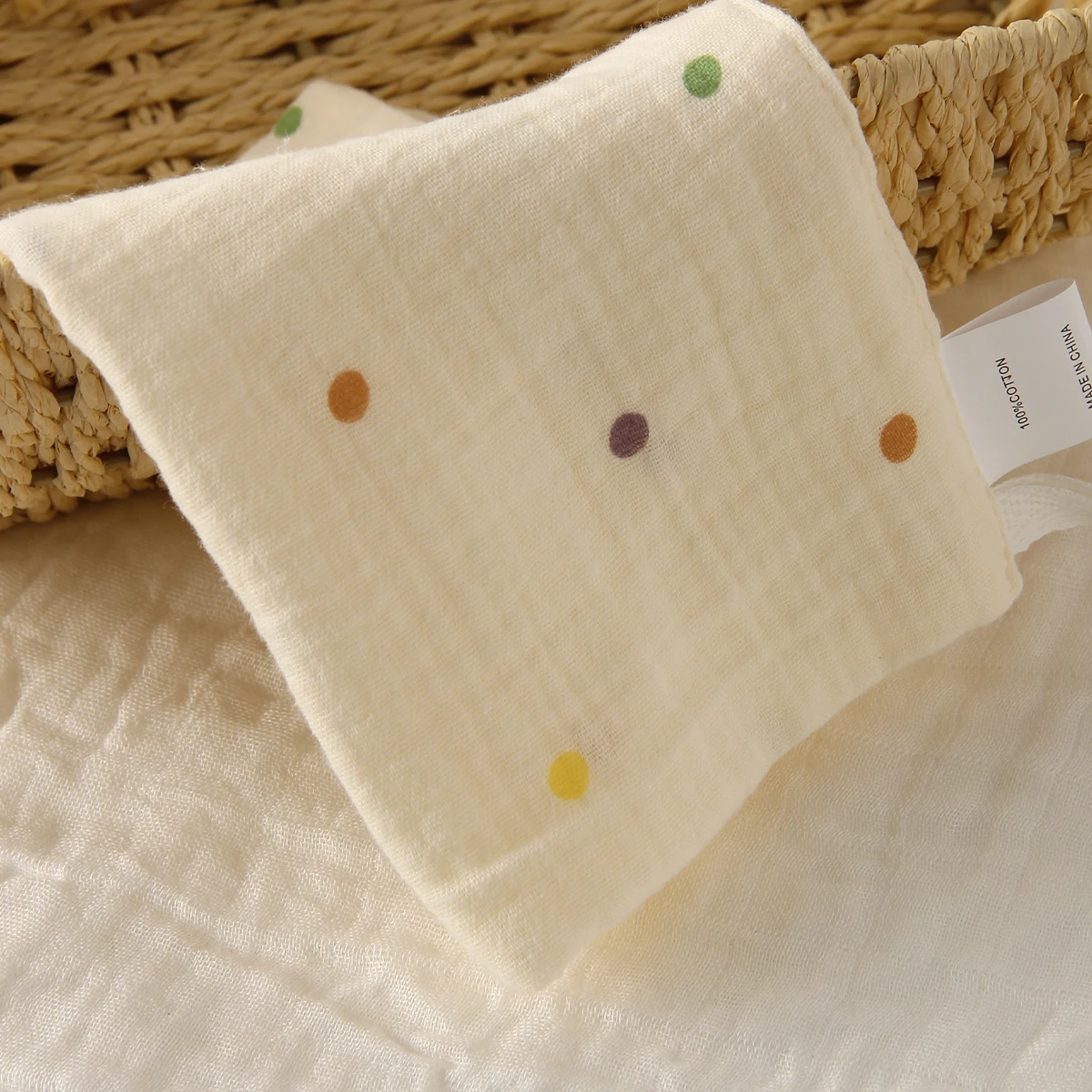 5Pcs Baby Cotton Washcloth Newborn Burp Cloth Square Towels 6-Layer Pure Cotton Soft Absorbent Gauze Cotton Baby Towels - Image 3