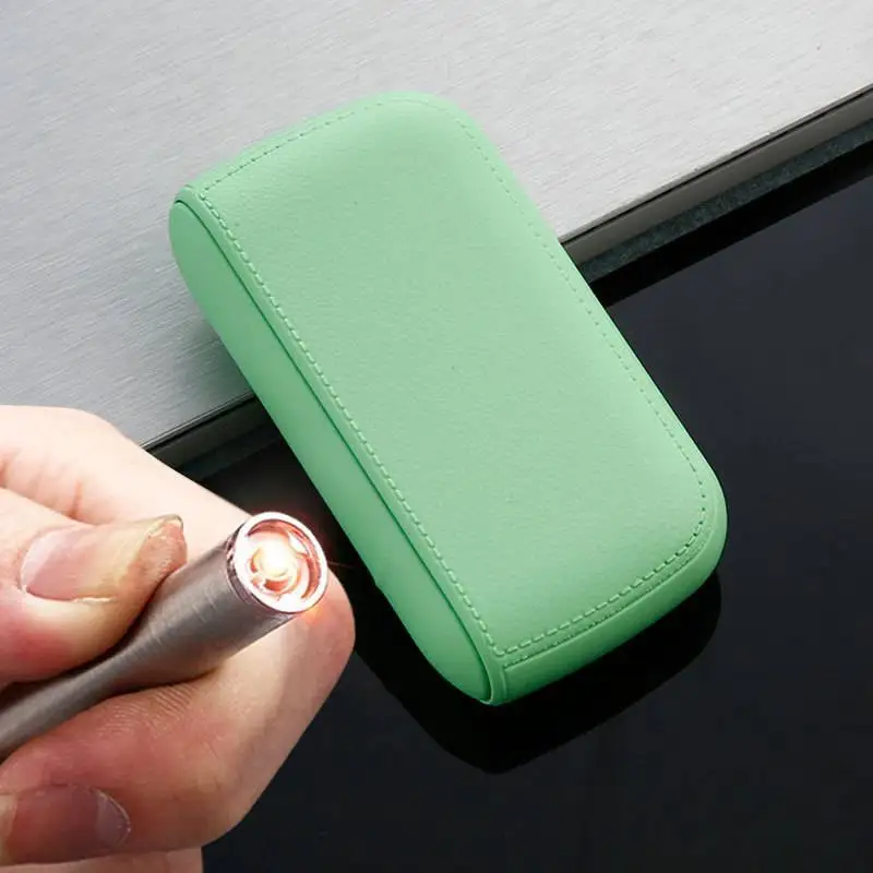 New Imitation Leather Cigarette Case with USB Tungsten Electronic Lighter Cigarette Case Men's Exquisite Gift Cigarette Tool - Image 10