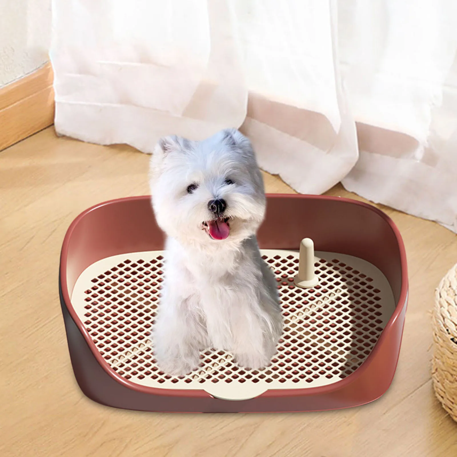 Pet Dog Toilet for Cat Portable Indoor Outdoor with Protection Wall Training Pad Holder Lavatory Basin Litter Box Trainer Corne - Image 4