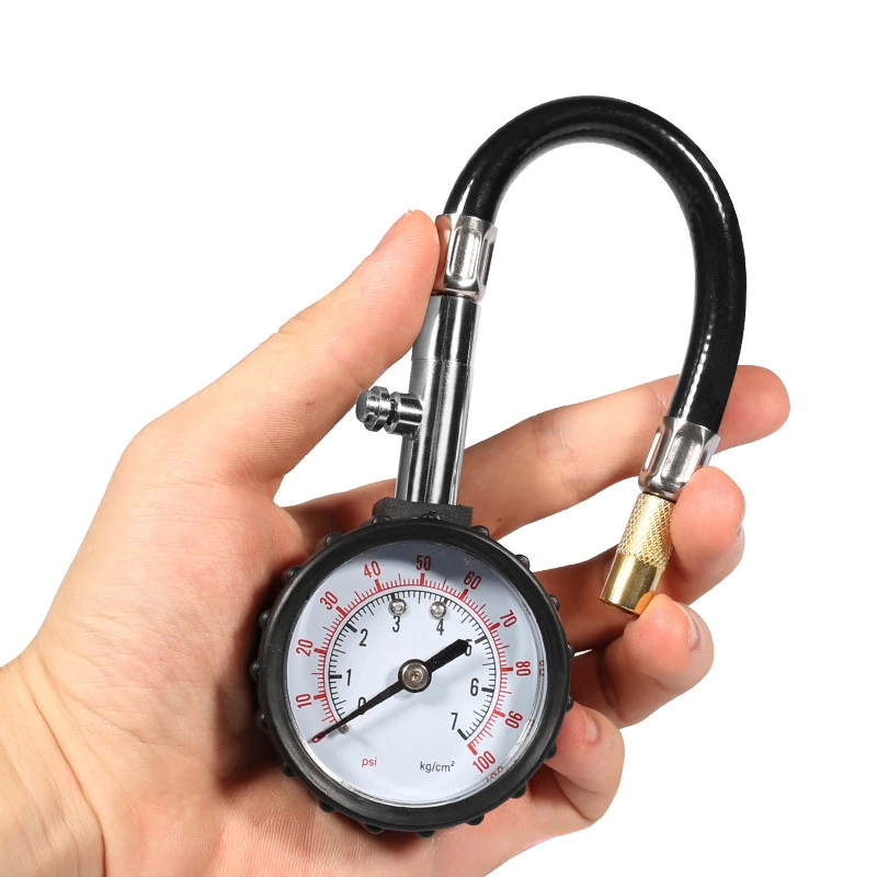 Tire Pressure 0-100PSI Long Tube Gauge Meter High-Precision Tyre Air Tester for Car Motorcycle Monitoring System - Image 2