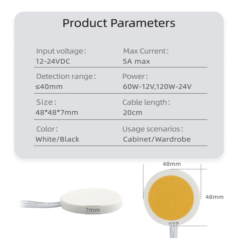 DC12V 24V Penetrable Smart Sensor 5A 60W Wood Board Touch Switch for Cabinet LED Light Touch Switch - Image 5