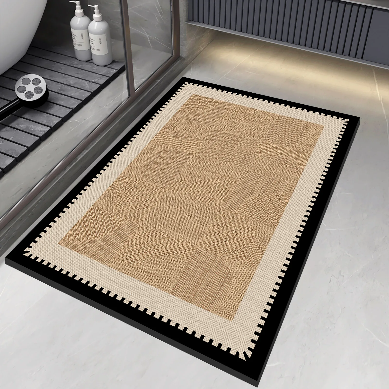 Luxury Vintage Diatomite Bath Mat Bathroom Carpet Super Absorbent Shower Foot Mats Non Slip Quick Dry Toilet Room Rugs Doormat - Image 2