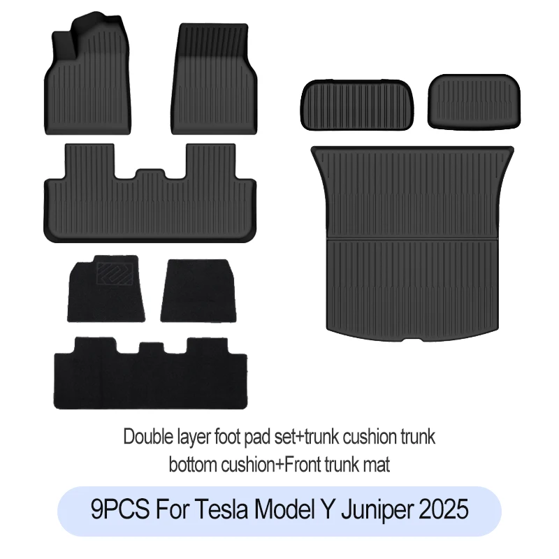 Tesla New Model Y Juniper 2025+ TPE Floor Mats Waterproof Luggage Mat Wear-resistant Foot Pads ModelY Trunk Mats Accessories - Image 18