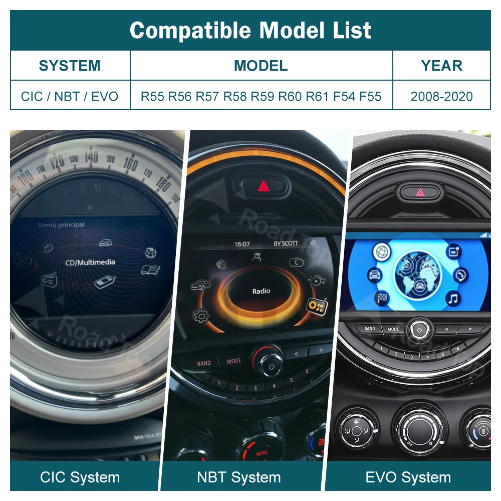 RoadTop Wireless CarPlay Android Auto for Mini R55 R56 R57 R58 R60 R61 F54 F55 F56 Clubman Countryman Cooper John Cooper Works - Image 2