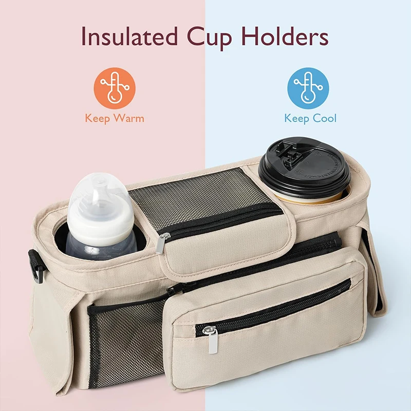 Baby Stroller Storage Large Capacity Travel Hanging Bag Mummy Bag Phone Bottle Holder Pram Diaper Bags Baby Stroller Accessories - Image 2