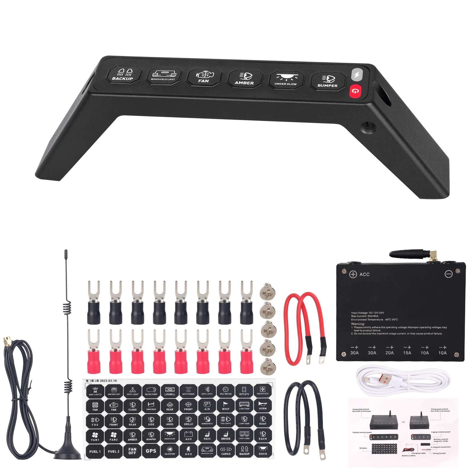 6 Gang Grab Handle Switch Panel for Jeep Wrangler Wireless Grab Handle Switch Panel , Offroad - Image 7