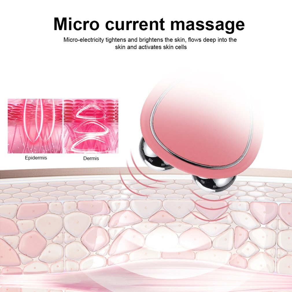 Portable Facial Micro-current Beauty Instrument For Lifting Thinning And Reducing Edema With Double Roller Massager - Image 4